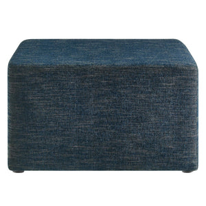 Modway Furniture Callum Large 28" Square Woven Ottoman - Versatile Upholstered Seat and Coffee Table Alternative Heathered Weave Azure EEI-6642-HEA