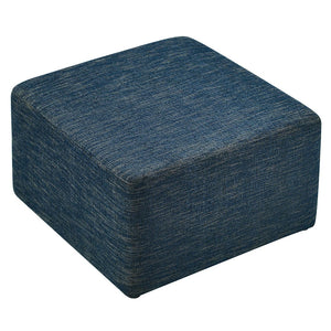 Modway Furniture Callum Large 28" Square Woven Ottoman - Versatile Upholstered Seat and Coffee Table Alternative Heathered Weave Azure EEI-6642-HEA