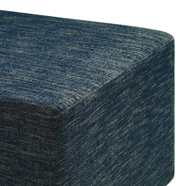 Modway Furniture Callum Large 28" Square Woven Ottoman - Versatile Upholstered Seat and Coffee Table Alternative Heathered Weave Azure EEI-6642-HEA