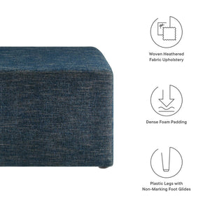 Modway Furniture Callum Large 28" Square Woven Ottoman - Versatile Upholstered Seat and Coffee Table Alternative Heathered Weave Azure EEI-6642-HEA