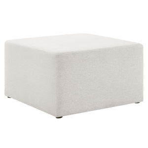 Modway Furniture Callum Large 28" Square Woven Ottoman - Versatile Upholstered Seat and Coffee Table Alternative Heathered Weave Ivory EEI-6642-HEI