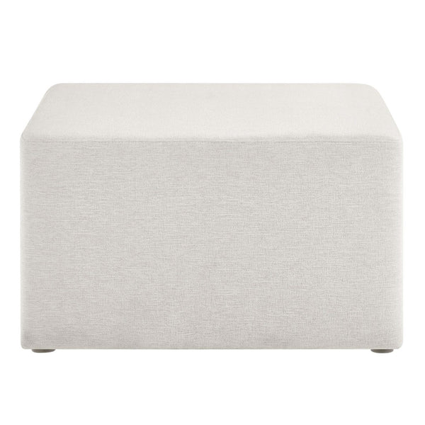 Modway Furniture Callum Large 28" Square Woven Ottoman - Versatile Upholstered Seat and Coffee Table Alternative Heathered Weave Ivory EEI-6642-HEI