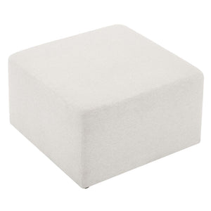 Modway Furniture Callum Large 28" Square Woven Ottoman - Versatile Upholstered Seat and Coffee Table Alternative Heathered Weave Ivory EEI-6642-HEI