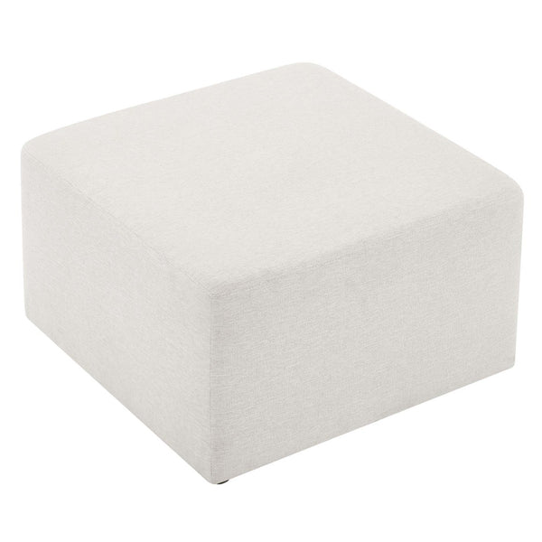 Modway Furniture Callum Large 28" Square Woven Ottoman - Versatile Upholstered Seat and Coffee Table Alternative Heathered Weave Ivory EEI-6642-HEI