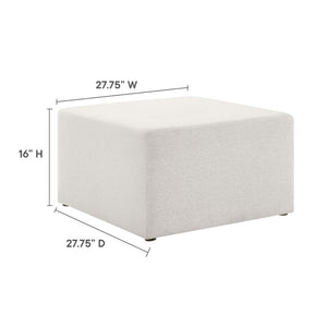 Modway Furniture Callum Large 28" Square Woven Ottoman - Versatile Upholstered Seat and Coffee Table Alternative Heathered Weave Ivory EEI-6642-HEI