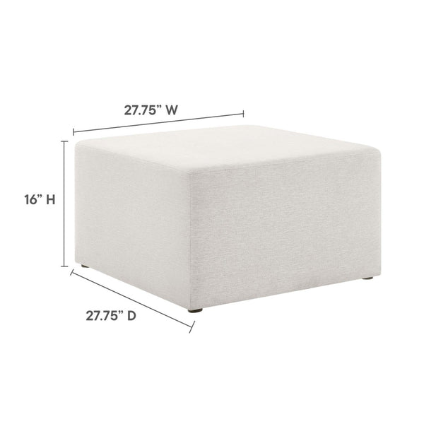 Modway Furniture Callum Large 28" Square Woven Ottoman - Versatile Upholstered Seat and Coffee Table Alternative Heathered Weave Ivory EEI-6642-HEI