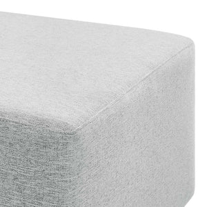 Modway Furniture Callum Large 28" Square Woven Ottoman - Versatile Upholstered Seat and Coffee Table Alternative Heathered Weave Light Gray EEI-6642-HLG