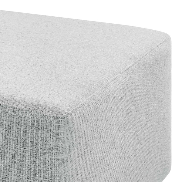 Modway Furniture Callum Large 28" Square Woven Ottoman - Versatile Upholstered Seat and Coffee Table Alternative Heathered Weave Light Gray EEI-6642-HLG