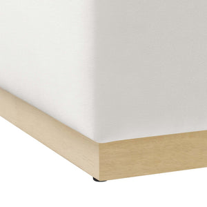 Modway Furniture Tilden Large 28" Square Performance Velvet Ottoman - Luxurious Multifunctional Accent for Any Space Alabaster Natural EEI-6643-ALA-NAT