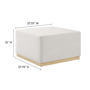 Modway Furniture Tilden Large 28" Square Performance Velvet Ottoman - Luxurious Multifunctional Accent for Any Space Alabaster Natural EEI-6643-ALA-NAT
