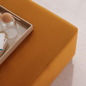 Modway Furniture Tilden Large 28" Square Performance Velvet Ottoman - Luxurious Multifunctional Accent for Any Space Rust Natural EEI-6643-RUS-NAT