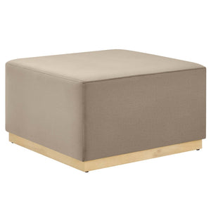 Modway Furniture Tilden Large 28" Square Performance Velvet Ottoman - Luxurious Multifunctional Accent for Any Space Taupe Natural EEI-6643-TAU-NAT