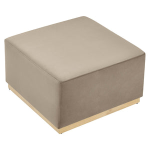 Modway Furniture Tilden Large 28" Square Performance Velvet Ottoman - Luxurious Multifunctional Accent for Any Space Taupe Natural EEI-6643-TAU-NAT
