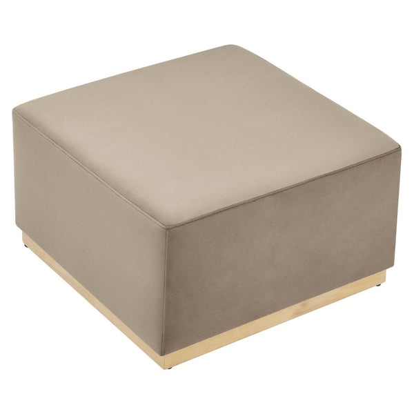 Modway Furniture Tilden Large 28" Square Performance Velvet Ottoman - Luxurious Multifunctional Accent for Any Space Taupe Natural EEI-6643-TAU-NAT