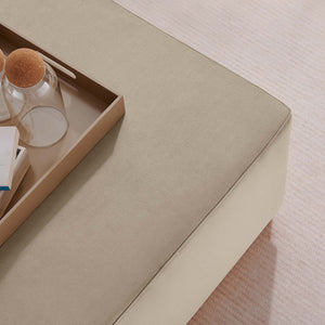 Modway Furniture Tilden Large 28" Square Performance Velvet Ottoman - Luxurious Multifunctional Accent for Any Space Taupe Natural EEI-6643-TAU-NAT