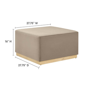 Modway Furniture Tilden Large 28" Square Performance Velvet Ottoman - Luxurious Multifunctional Accent for Any Space Taupe Natural EEI-6643-TAU-NAT