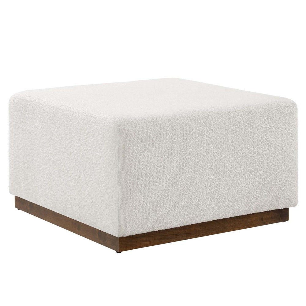 Modway Furniture Tilden Large 28" Square Boucle Upholstered Ottoman - Luxurious Comfort & Versatile Modern Design EEI-6644-CLO-WAL