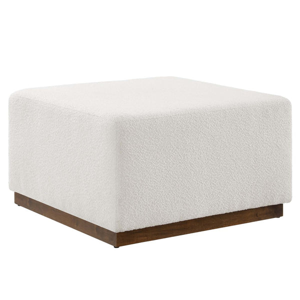 Modway Furniture Tilden Large 28" Square Boucle Upholstered Ottoman - Luxurious Comfort & Versatile Modern Design EEI-6644-CLO-WAL