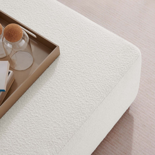 Modway Furniture Tilden Large 28" Square Boucle Upholstered Ottoman - Luxurious Comfort & Versatile Modern Design EEI-6644-CLO-WAL