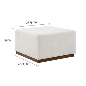 Modway Furniture Tilden Large 28" Square Boucle Upholstered Ottoman - Luxurious Comfort & Versatile Modern Design EEI-6644-CLO-WAL