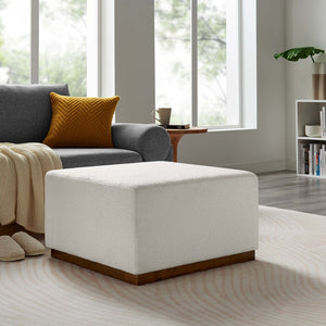 Modway Furniture Tilden Large 28" Square Boucle Upholstered Ottoman - Luxurious Comfort & Versatile Modern Design EEI-6644-CLO-WAL