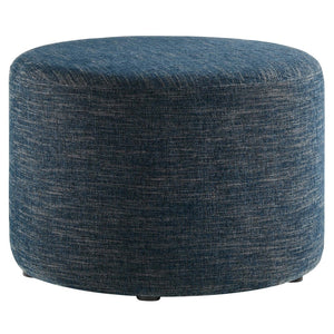 Modway Furniture Callum Large 23" Round Upholstered Ottoman - Modern Fabric Design, Versatile Use, Fully Assembled Heathered Weave Azure EEI-6645-HEA
