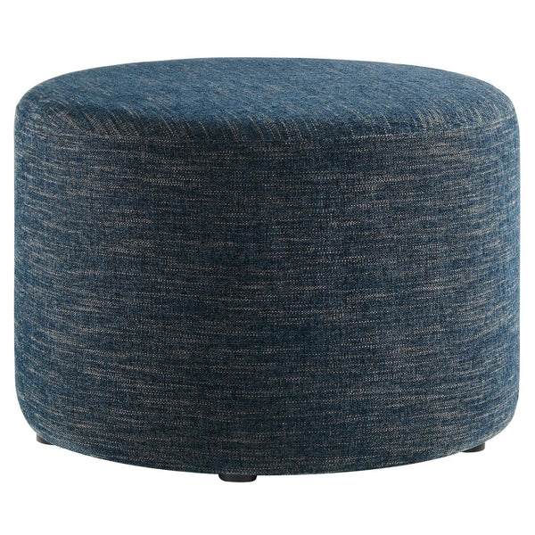 Modway Furniture Callum Large 23" Round Upholstered Ottoman - Modern Fabric Design, Versatile Use, Fully Assembled Heathered Weave Azure EEI-6645-HEA