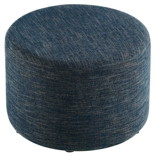 Modway Furniture Callum Large 23" Round Upholstered Ottoman - Modern Fabric Design, Versatile Use, Fully Assembled Heathered Weave Azure EEI-6645-HEA