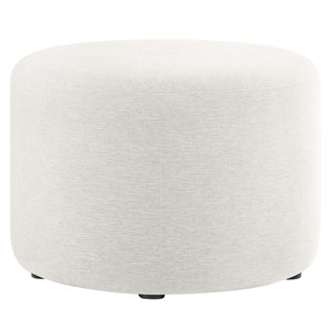 Modway Furniture Callum Large 23" Round Upholstered Ottoman - Modern Fabric Design, Versatile Use, Fully Assembled Heathered Weave Ivory EEI-6645-HEI
