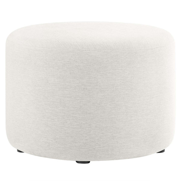Modway Furniture Callum Large 23" Round Upholstered Ottoman - Modern Fabric Design, Versatile Use, Fully Assembled Heathered Weave Ivory EEI-6645-HEI