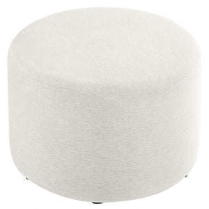 Modway Furniture Callum Large 23" Round Upholstered Ottoman - Modern Fabric Design, Versatile Use, Fully Assembled Heathered Weave Ivory EEI-6645-HEI