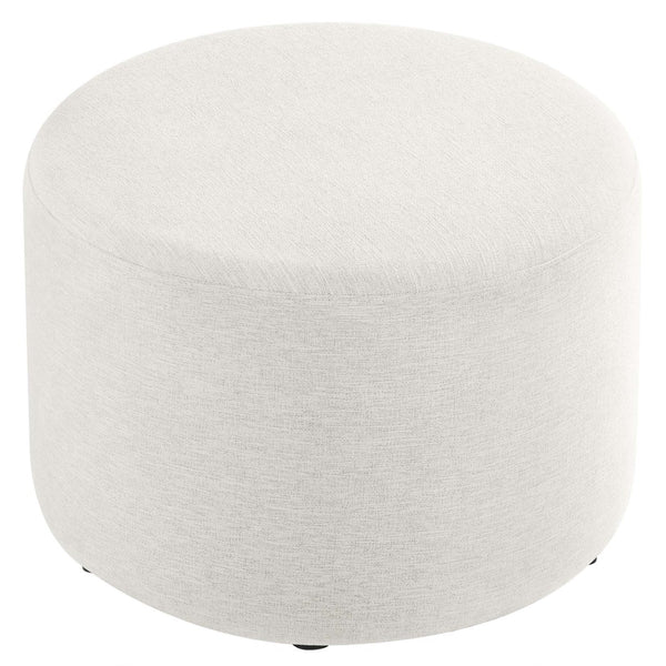 Modway Furniture Callum Large 23" Round Upholstered Ottoman - Modern Fabric Design, Versatile Use, Fully Assembled Heathered Weave Ivory EEI-6645-HEI