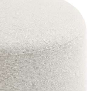 Modway Furniture Callum Large 23" Round Upholstered Ottoman - Modern Fabric Design, Versatile Use, Fully Assembled Heathered Weave Ivory EEI-6645-HEI