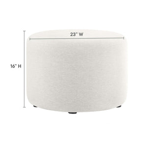 Modway Furniture Callum Large 23" Round Upholstered Ottoman - Modern Fabric Design, Versatile Use, Fully Assembled Heathered Weave Ivory EEI-6645-HEI