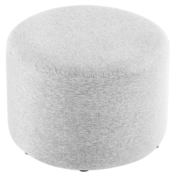 Modway Furniture Callum Large 23" Round Upholstered Ottoman - Modern Fabric Design, Versatile Use, Fully Assembled Heathered Weave Light Gray EEI-6645-HLG