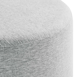 Modway Furniture Callum Large 23" Round Upholstered Ottoman - Modern Fabric Design, Versatile Use, Fully Assembled Heathered Weave Light Gray EEI-6645-HLG