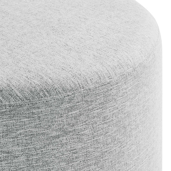 Modway Furniture Callum Large 23" Round Upholstered Ottoman - Modern Fabric Design, Versatile Use, Fully Assembled Heathered Weave Light Gray EEI-6645-HLG