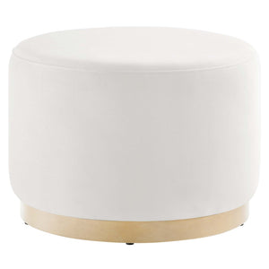 Modway Furniture Tilden Large 23" Round Performance Velvet Ottoman - Stylish, Durable Accent Piece for Modern Spaces Alabaster Natural EEI-6646-ALA-NAT