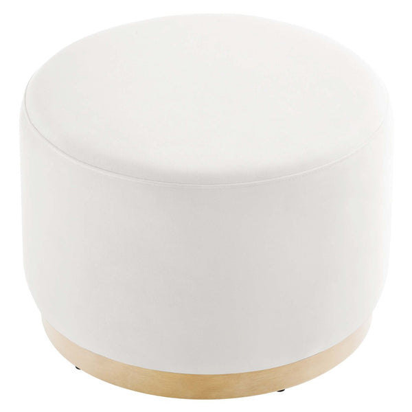 Modway Furniture Tilden Large 23" Round Performance Velvet Ottoman - Stylish, Durable Accent Piece for Modern Spaces Alabaster Natural EEI-6646-ALA-NAT
