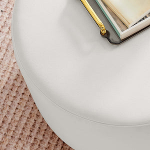 Modway Furniture Tilden Large 23" Round Performance Velvet Ottoman - Stylish, Durable Accent Piece for Modern Spaces Alabaster Natural EEI-6646-ALA-NAT