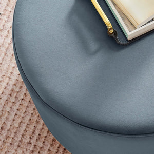 Modway Furniture Tilden Large 23" Round Performance Velvet Ottoman - Stylish, Durable Accent Piece for Modern Spaces Cadet Blue Natural EEI-6646-CAB-NAT