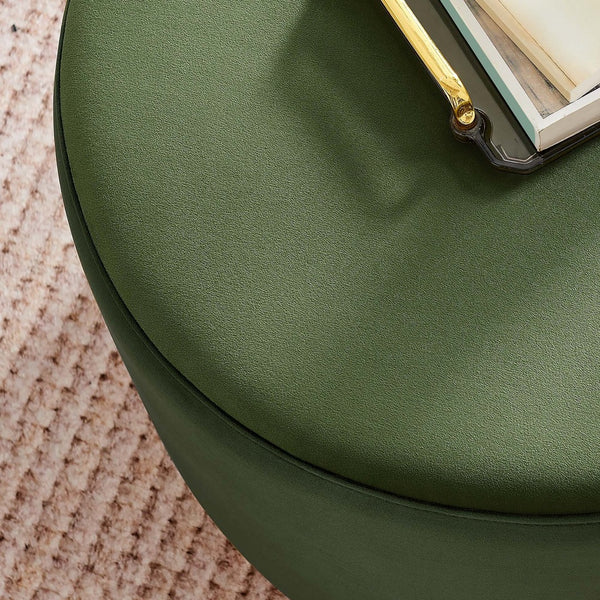 Modway Furniture Tilden Large 23" Round Performance Velvet Ottoman - Stylish, Durable Accent Piece for Modern Spaces Moss Green Natural EEI-6646-MOG-NAT