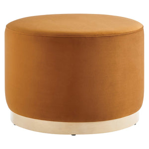 Modway Furniture Tilden Large 23" Round Performance Velvet Ottoman - Stylish, Durable Accent Piece for Modern Spaces Rust Natural EEI-6646-RUS-NAT