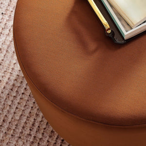 Modway Furniture Tilden Large 23" Round Performance Velvet Ottoman - Stylish, Durable Accent Piece for Modern Spaces Rust Natural EEI-6646-RUS-NAT