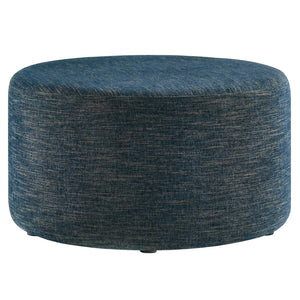 Modway Furniture Callum Large 29" Round Upholstered Ottoman - Versatile Accent Piece for Modern Living Spaces Heathered Weave Azure EEI-6647-HEA