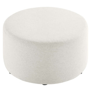 Modway Furniture Callum Large 29" Round Upholstered Ottoman - Versatile Accent Piece for Modern Living Spaces Heathered Weave Ivory EEI-6647-HEI