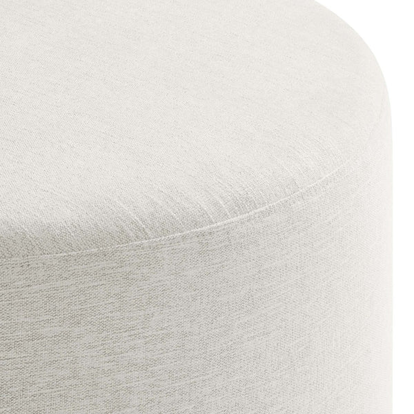 Modway Furniture Callum Large 29" Round Upholstered Ottoman - Versatile Accent Piece for Modern Living Spaces Heathered Weave Ivory EEI-6647-HEI