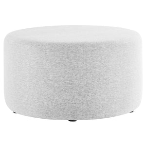 Modway Furniture Callum Large 29" Round Upholstered Ottoman - Versatile Accent Piece for Modern Living Spaces Heathered Weave Light Gray EEI-6647-HLG