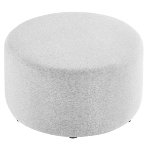 Modway Furniture Callum Large 29" Round Upholstered Ottoman - Versatile Accent Piece for Modern Living Spaces Heathered Weave Light Gray EEI-6647-HLG