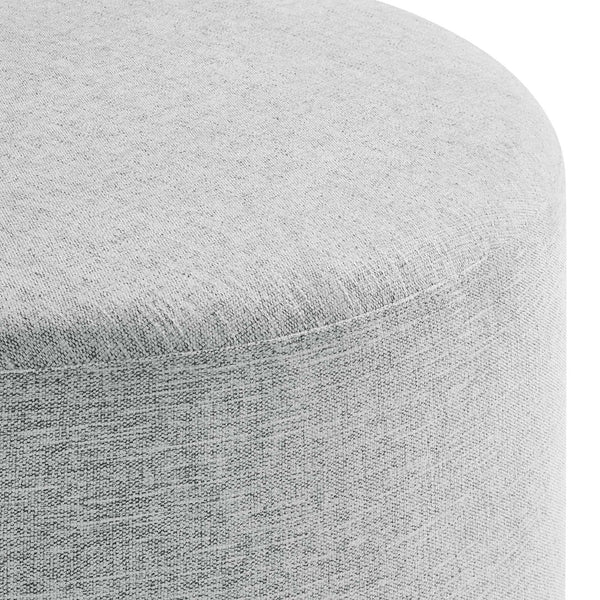 Modway Furniture Callum Large 29" Round Upholstered Ottoman - Versatile Accent Piece for Modern Living Spaces Heathered Weave Light Gray EEI-6647-HLG